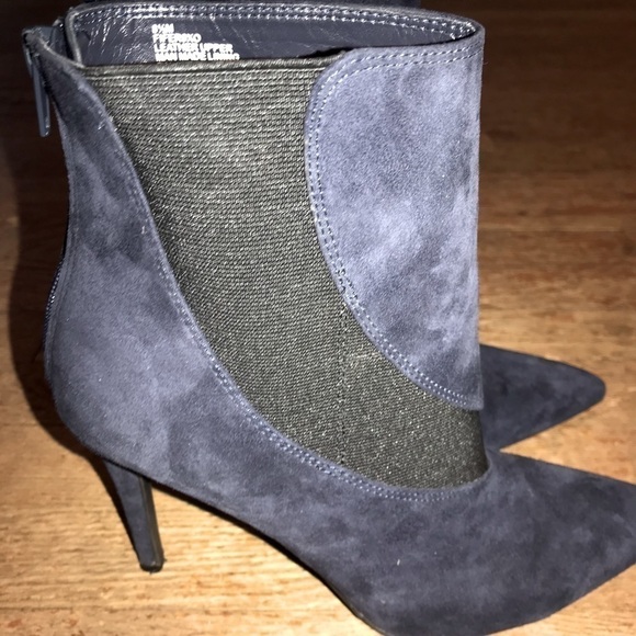 Nine West Blue and Black suede ankle stiletto boots size 8 1/2 - Picture 1 of 7